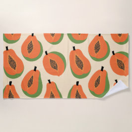 Tropische Papaya Warm Sinaasappel Strandlaken