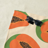 Tropische Papaya Warm Sinaasappel Strandlaken (In situ)