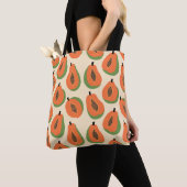 Tropische Papaya Warm Sinaasappel Tote Bag (Dichtbij)