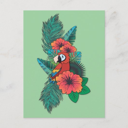 Tropische papegaai briefkaart (Voorkant)