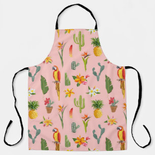 Tropische papegaai, Cactus Patroon. Schort