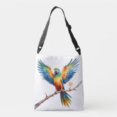 Tropische papegaai crossbody tas (Achterkant)