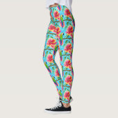 Tropische papegaai en bloem leggings (Links)