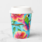 Tropische papegaai en bloem papieren bekers (Achterkant)