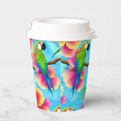 Tropische papegaai en bloem papieren bekers (Rechts)