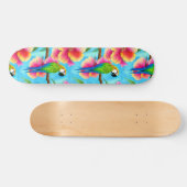Tropische papegaai en bloem persoonlijk skateboard (Horizontaal)
