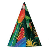 Tropische papegaai: exotische bloemachtergrond. feesthoedjes (Achterkant)