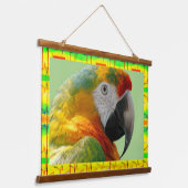 Tropische papegaai hangend wandkleed (Gebogen)
