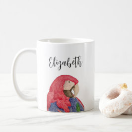 Tropische papegaai Kleurrijke Macaw Tekening Koffiemok