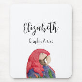 Tropische papegaai Kleurrijke Macaw Tekening Muismat (Voorkant)