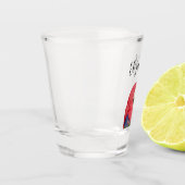 Tropische papegaai Kleurrijke Macaw Tekening Shot Glas (Links)