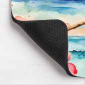 Tropische papegaai met bloemen muismat (Hoek)