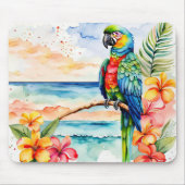 Tropische papegaai met bloemen muismat (Voorkant)