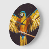 Tropische papegaai op een baard grote klok (Hoek)