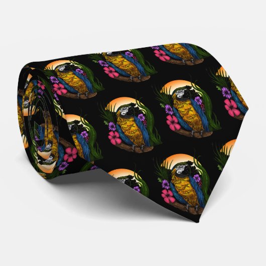 Tropische papegaai stropdas (Opgerold)