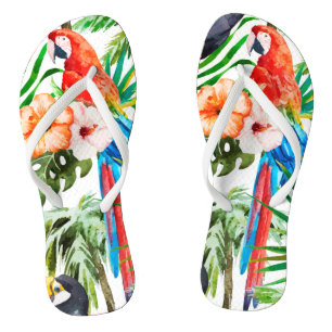 Tropische papegaai teenslippers