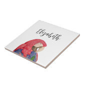 Tropische papegaai Tekening Kleurrijke ara Tegeltje (Zijkant)