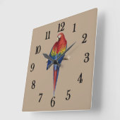 Tropische papegaai vierkante klok (Hoek)