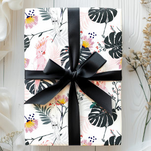 Tropische papegaai vogels palmbladeren cadeaupapier