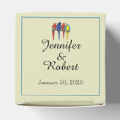 Tropische papegaaien bruiloft bedankdoosjes (Bovenkant)