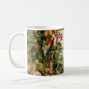 Tropische Papegaaien Cacaobloem Aquarel Koffiemok