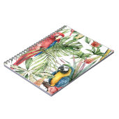 Tropische papegaaien, hibiscus: waterverf. notitieboek (Linkerzijde)