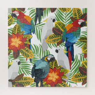 Tropische papegaaien, naadloos patroon. legpuzzel