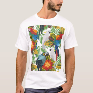 Tropische papegaaien,  naadloos patroon. t-shirt