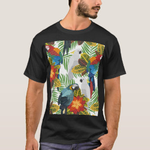 Tropische papegaaien, naadloos patroon. t-shirt