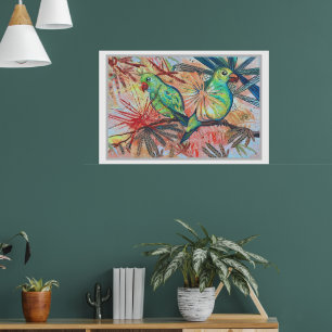 Tropische papegaaien poster