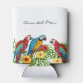 Tropische papegaaien verlaten zomerverblijfnaam blikjeskoeler (Achterkant)