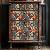 Tropische Papegaaien Victoriaans Upcycling Tissuepapier