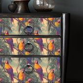 Tropische Papegaaien Victoriaans Upcycling Tissuepapier