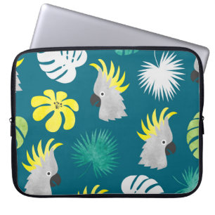 Tropische papegaaien: Waterverf Zomerscène Laptop Sleeve