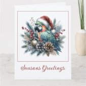 Tropische papegaaienseizoenen Groeten Kerstmis Kaart (Voorkant)