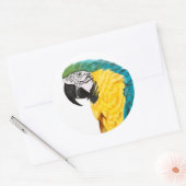 Tropische papegaaivogel ronde sticker (Envelop)