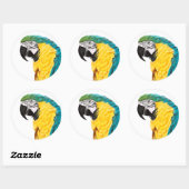 Tropische papegaaivogel ronde sticker (Vel)