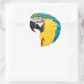 Tropische papegaaivogel ronde sticker (Tas)
