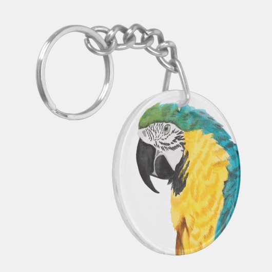 Tropische papegaaivogel sleutelhanger (Voorkant Links)