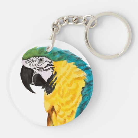 Tropische papegaaivogel sleutelhanger (Achterkant)