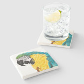 Tropische papegaaivogel stenen onderzetter (Zijkant)