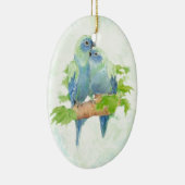 Tropische papegaaivogels met blauwe en groene Wate Keramisch Ornament (Rechts)