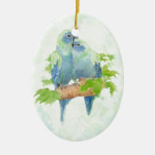 Tropische papegaaivogels met blauwe en groene Wate Keramisch Ornament (Voorkant)
