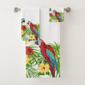 Tropische paprika's verlaten zomerhuisje wit bad handdoek (Insitu)