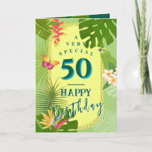 Tropische Paradijs 50ste Verjaardagskaart