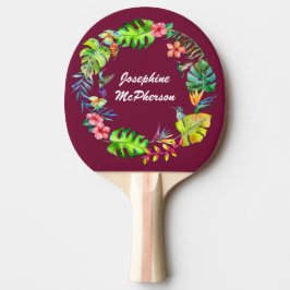 Tropische Paradijs Krans personaliseren met Naam Tafeltennisbatje