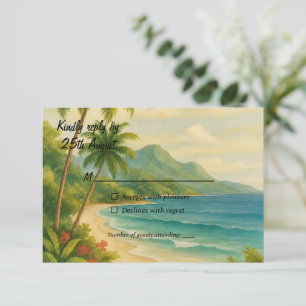 Tropische Paradijs Watercolor RSVP Kaart