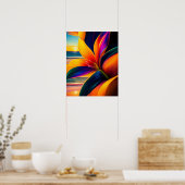 Tropische paradijsbloemen Kunst afdrukken Poster (Keuken)