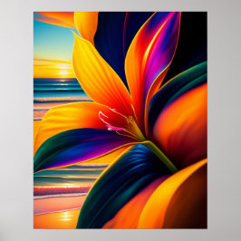Tropische paradijsbloemen Kunst afdrukken Poster