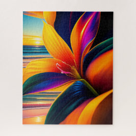 Tropische paradijsbloemen legpuzzel